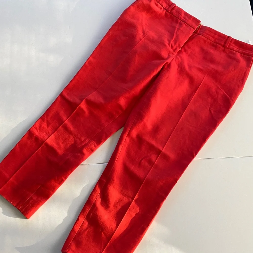 Kate Spade Red Jackie Crop Trouser Pants 10 Bows